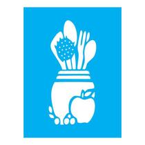 Stencil Tamako Talheres - 15X20Cm - Ref A2569 Stencil Tamako Talheres - 15X20Cm - Ref A2569