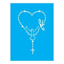 Stencil Tamako Terço Rosário - 15X20Cm - Ref A2049 Stencil Tamako Terço Rosário - 15X20Cm - Ref A2049