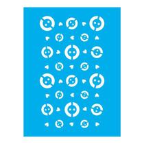 Stencil Tamako Textura Botões Corações - 15X20Cm - Ref 8833 Stencil Tamako Textura Botões Corações - 15X20Cm - Ref 8833