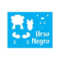 Stencil Tamako Urso Negro - 20X25Cm - Ref 9194