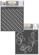 Stencils CrafTreat 2 Peças Reutilizáveis 15 x 15 cm Pontos e Arabescos