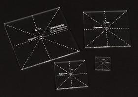Stencils Geométricos Quadrados 4 Peças 2,5/5/7,5/10 cm DIY Régua para Medições Geométricas - Espessura 0,3 cm - Traceease