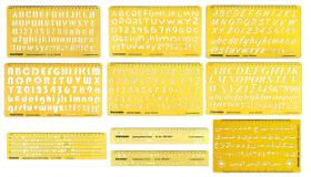 Stencils Reutilizáveis de Caligrafia em Plástico com Letras Cursivas e Números, Pacote com 10 - Traceease