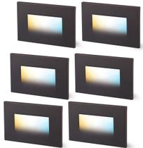 Step Lights CLOUDY BAY 3W 120V regulável em 3 cores, pacote com 6