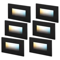 Step Lights LEONLITE Black 5CCT 120V LED 3,5 W 150 LM, pacote com 6 Step Lights LEONLITE Black 5CCT 120V LED 3,5 W 150 LM, pacote com 6