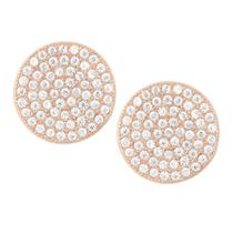 Sterling Prata Rosa Ouro Banhado Micro Pave Stud Brincos