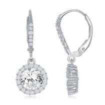 Sterling Silver Grande CZ Brincos Dangling