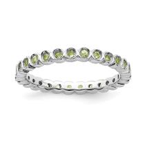 Sterling Silver Stackable Expressions Anel de Peridoto