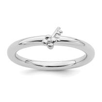 Sterling Silver Stackable Expressions Chaveiro Ring