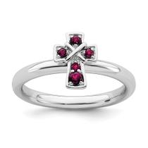Sterling Silver Stackable Expressions Rhodium Criado Ruby C