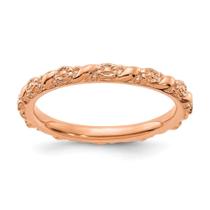 Sterling Silver Stackable Expressions Rose Gold-plated Flowe
