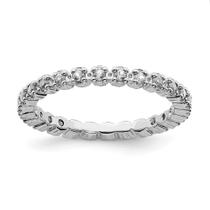 Sterling Silver Stackable Expressões Anel de Topázio Branco