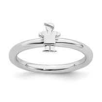 Sterling Silver Stackable Expressões Rhodium Boy Ring