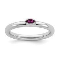 Sterling Silver Stackable Expressões Rhodolite Garnet Ring