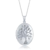 Sterling Silver Tree of Life Design Medalhão Oval - Classic