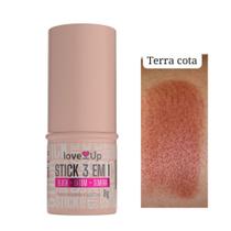Stick Bastão 3 em 1 Blush + Batom + Sombra FPS 95 Terracota 8g