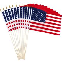 Stick Flag Anley USA 18 x 12 cm com poste de madeira de 30 cm - pacote com 12