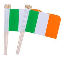 Stick Flag TSMD Ireland Irish 21x14cm com bastão de madeira, pacote com 12