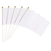 Stick Flags BClin White, pacote com 25, 21 x 14 cm com bastão de 30 cm de poliéster