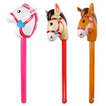 Stick Horse inflável EVERMARKET 37 cm com cabeça de cavalo, 3 unidades Stick Horse inflável EVERMARKET 37 cm com cabeça de cavalo, 3 unidades