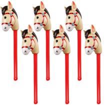 Stick Horse inflável EVERMARKET 6 peças Cowboy Cowgirl 95 cm