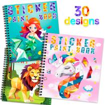 Sticker Paint Books homicozy para crianças de 4 a 10 anos com 30 fotos