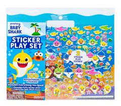 Sticker Play Set Baby Shark 100 adesivos Puffy reutilizáveis