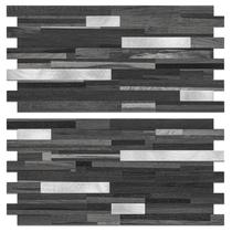 STICKGOO Azulejo Adesivo para Revestimento de Parede Preto e Cinza Metal PVC STICKGOO Azulejo Adesivo para Revestimento de Parede Preto e Cinza Metal PVC