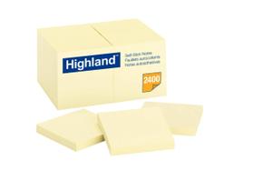 Sticky Notes 3M Highland 7,6 x 7,6 cm Amarelo Conjunto de 24 (6549-24)