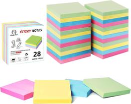 Sticky Notes HappyHapi 7,6 x 7,6 cm, pacote com 28, 2800 folhas Sticky Notes HappyHapi 7,6 x 7,6 cm, pacote com 28, 2800 folhas