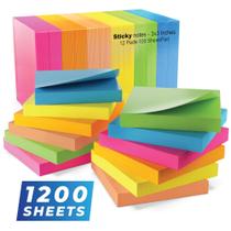Sticky Notes Infiniko 3x3cm, 12 almofadas, cores brilhantes, 100 folhas