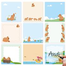 Sticky Notes Lovarywow Capybara, 9 pacotes, 7,62 x 7,62 cm, 450 folhas
