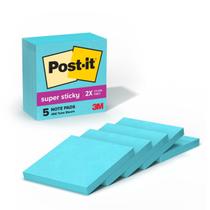 Sticky Notes Post-it Super Sticky 3 x 3 polegadas 5 almofadas Aqua Sticky Notes Post-it Super Sticky 3 x 3 polegadas 5 almofadas Aqua