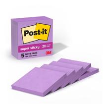 Sticky Notes Post-it Super Sticky 3 x 3 polegadas, 5 almofadas, íris roxa Sticky Notes Post-it Super Sticky 3 x 3 polegadas, 5 almofadas, íris roxa