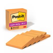 Sticky Notes Post-it Super Sticky 3 x 3 polegadas, 5 almofadas Vital Orange Sticky Notes Post-it Super Sticky 3 x 3 polegadas, 5 almofadas Vital Orange