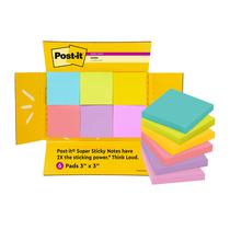 Sticky Notes Post-it Super Sticky 3 x 3 polegadas, 6 blocos, 90 folhas Sticky Notes Post-it Super Sticky 3 x 3 polegadas, 6 blocos, 90 folhas