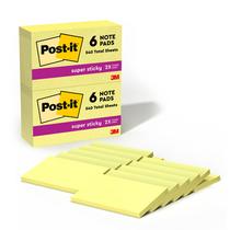 Sticky Notes Post-it Super Sticky 3 x 5 polegadas, 12 blocos, amarelo canário Sticky Notes Post-it Super Sticky 3 x 5 polegadas, 12 blocos, amarelo canário