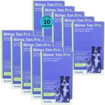Stimo Ton Pro 125ml Para Cães e Gatos Biovet Kit Com 10
