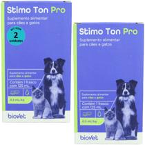 Stimo Ton Pro 125ml Para Cães e Gatos Biovet Kit Com 2