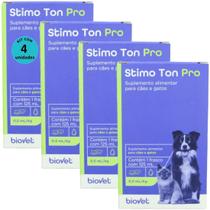 Stimo Ton Pro 125Ml Para Cães E Gatos Biovet Kit Com 4