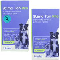 Stimo Ton Pro 30ml Para Cães e Gatos Biovet Kit Com 2