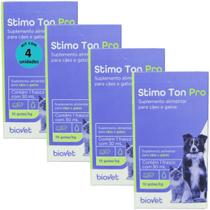 Stimo Ton Pro 30Ml Para Cães E Gatos Biovet Kit Com 4