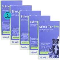 Stimo Ton Pro 30ml Para Cães e Gatos Biovet Kit Com 5 Stimo Ton Pro 30ml Para Cães e Gatos Biovet Kit Com 5
