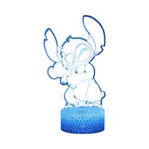 Stitch 3D Night Light Com Controle Remoto E Toque Inteligente Lâmpada De Decoração De Quarto Para