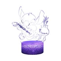 Stitch 3d Night Light Com Controle Remoto Smart Touch Room Decor Lamp Aniversário Dia Dos Namorados