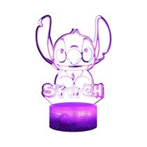 Stitch 3d Night Light Com Controle Remoto Smart Touch Room Decor Lamp Aniversário Dia Dos Namorados