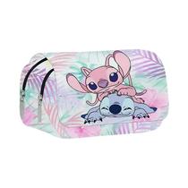 Stitch Anime Cartoon Flap Pen Bag Estojo Para Estudantes Do Ensino Fundamental E Médio