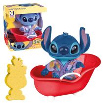 Stitch Boneco Em Vinil Com Banheira Roupão Esponja Disney 20 cm Stitch Boneco Em Vinil Com Banheira Roupão Esponja Disney 20 cm