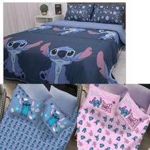 Stitch Casal Kit Jogo de Cama 3 Peças e Edredom 2,00x2,20 Escolha a Estampa