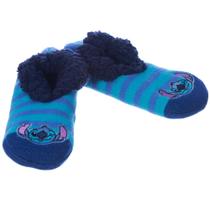 Stitch Meia Térmica Lã Pelúcia Pantufa Fofa Oficial Disney